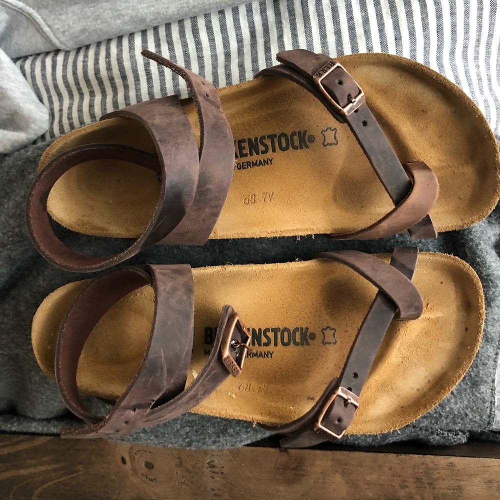Yara Birkenstock’s oiled leather habana